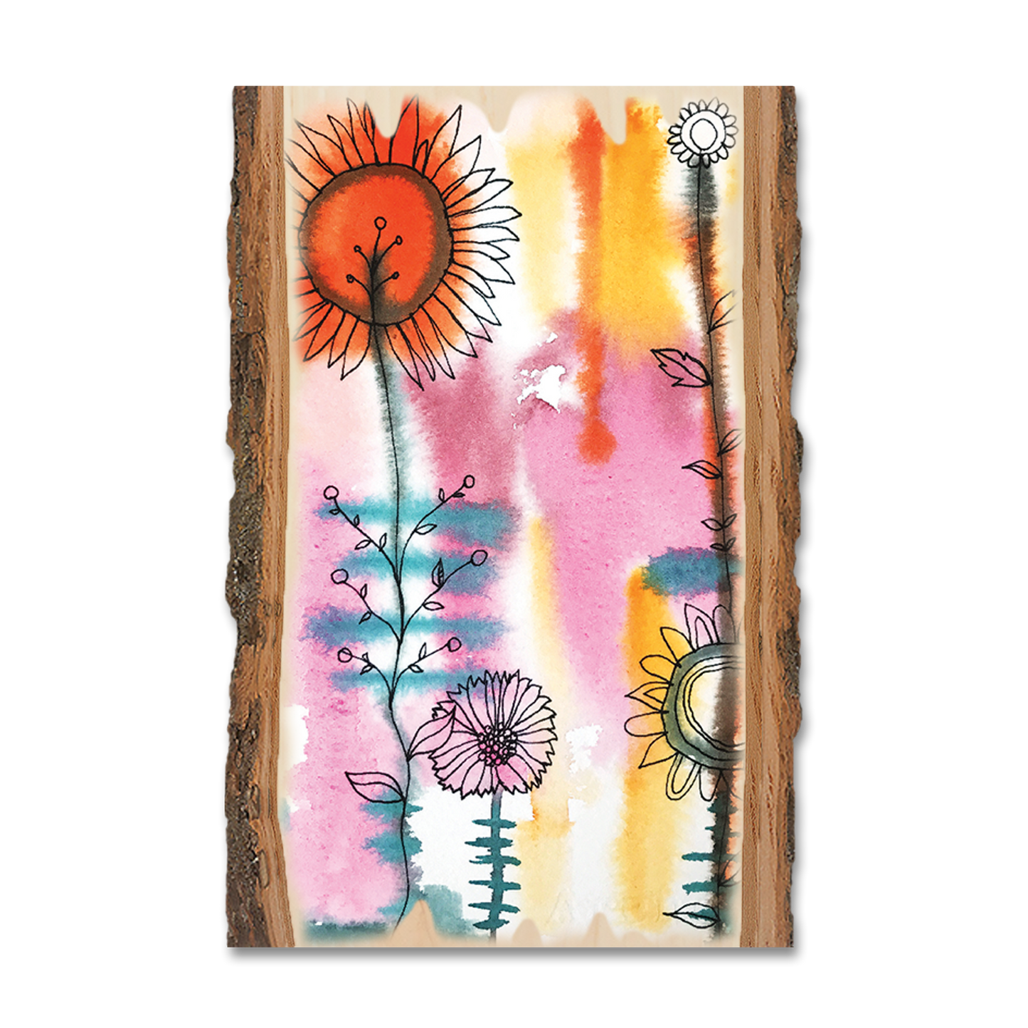 Magnet: Live Edge - Henning's Pink Orange Flowers