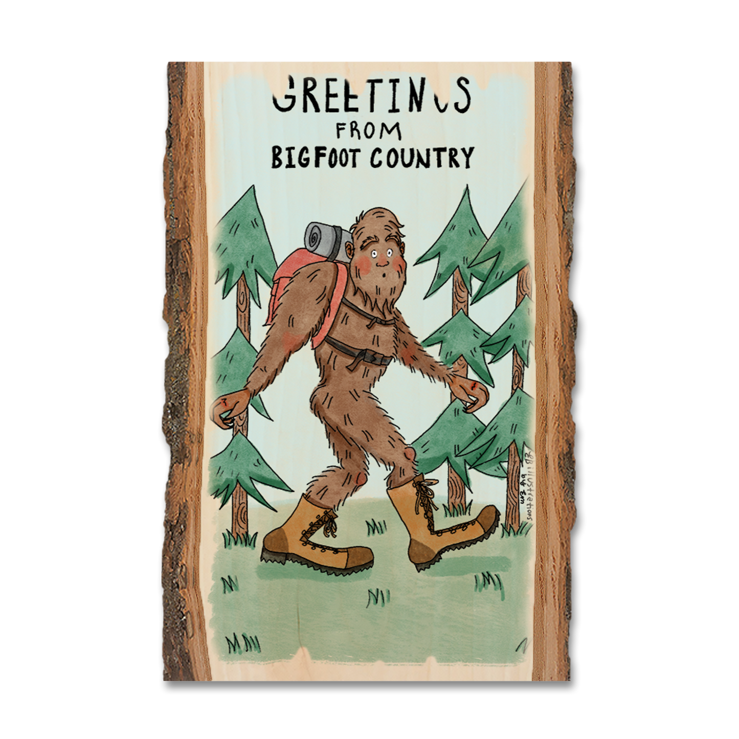 Greeting Card: Live Edge - Bigfoot Hiker