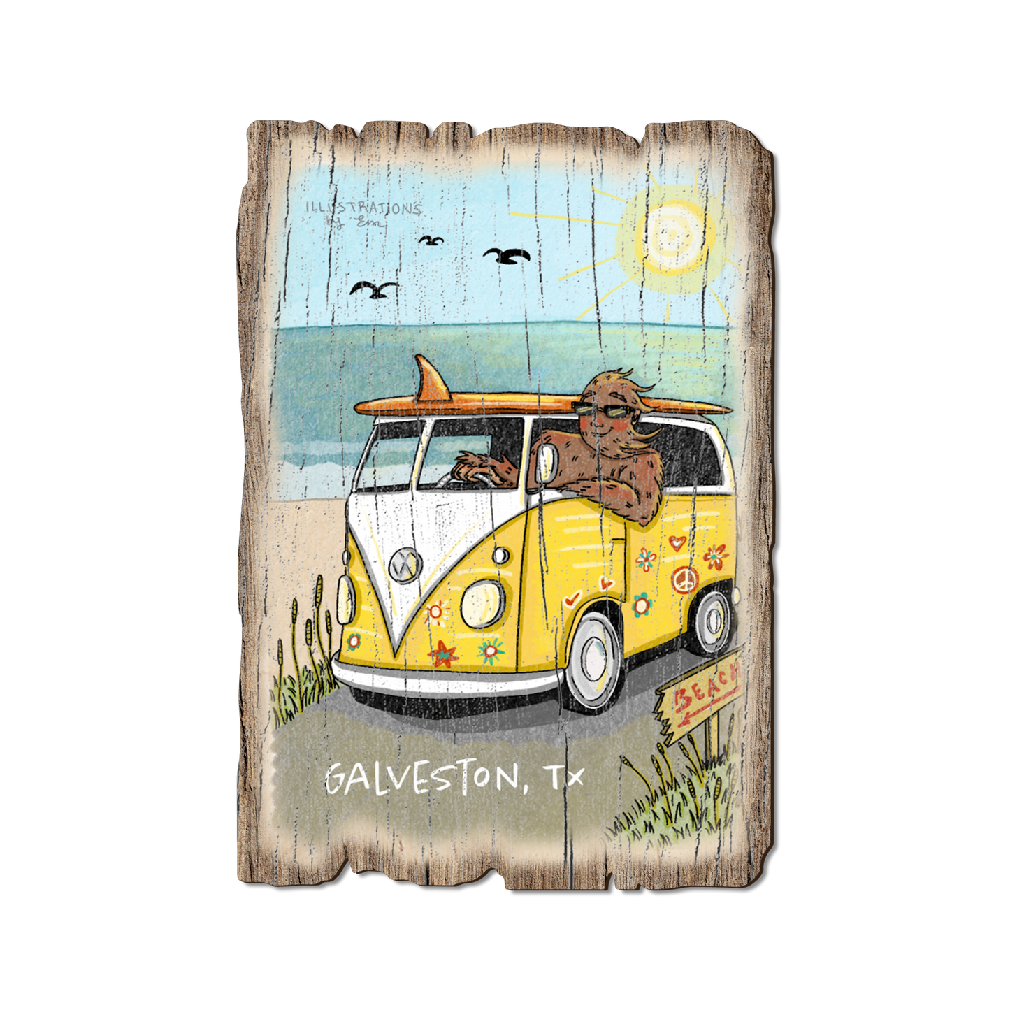 Postcard: Weathered Edge - Bigfoot Hippie Van (Pack of 5)