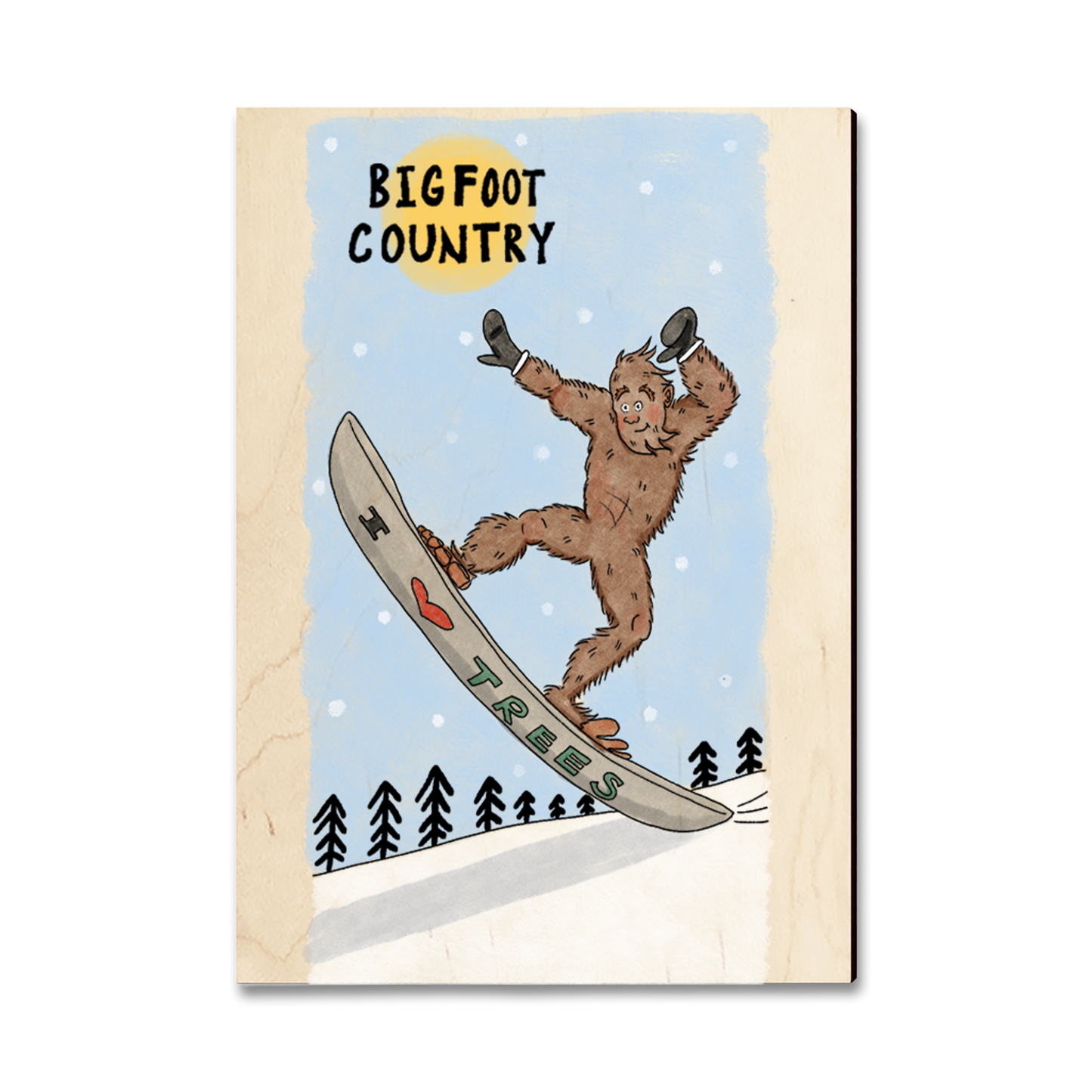 Greeting Card: Classic Edge - Bigfoot Snowboarder