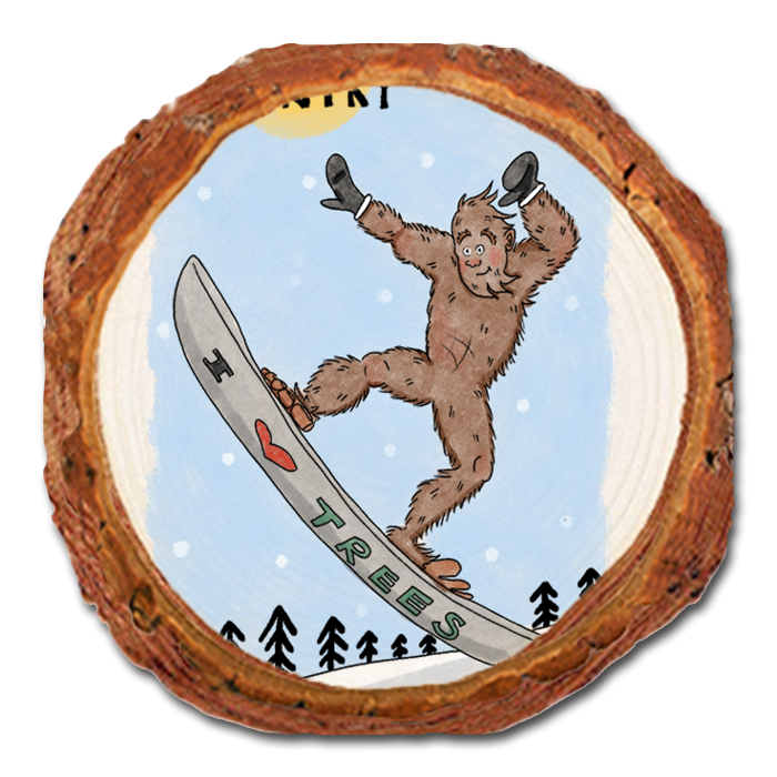 Coaster: Live Edge - Bigfoot Snowboarder (Pack of 5)