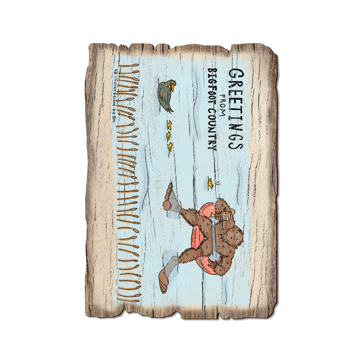 Ornament: Weathered Edge - Bigfoot Swimmer (Pack of 5)