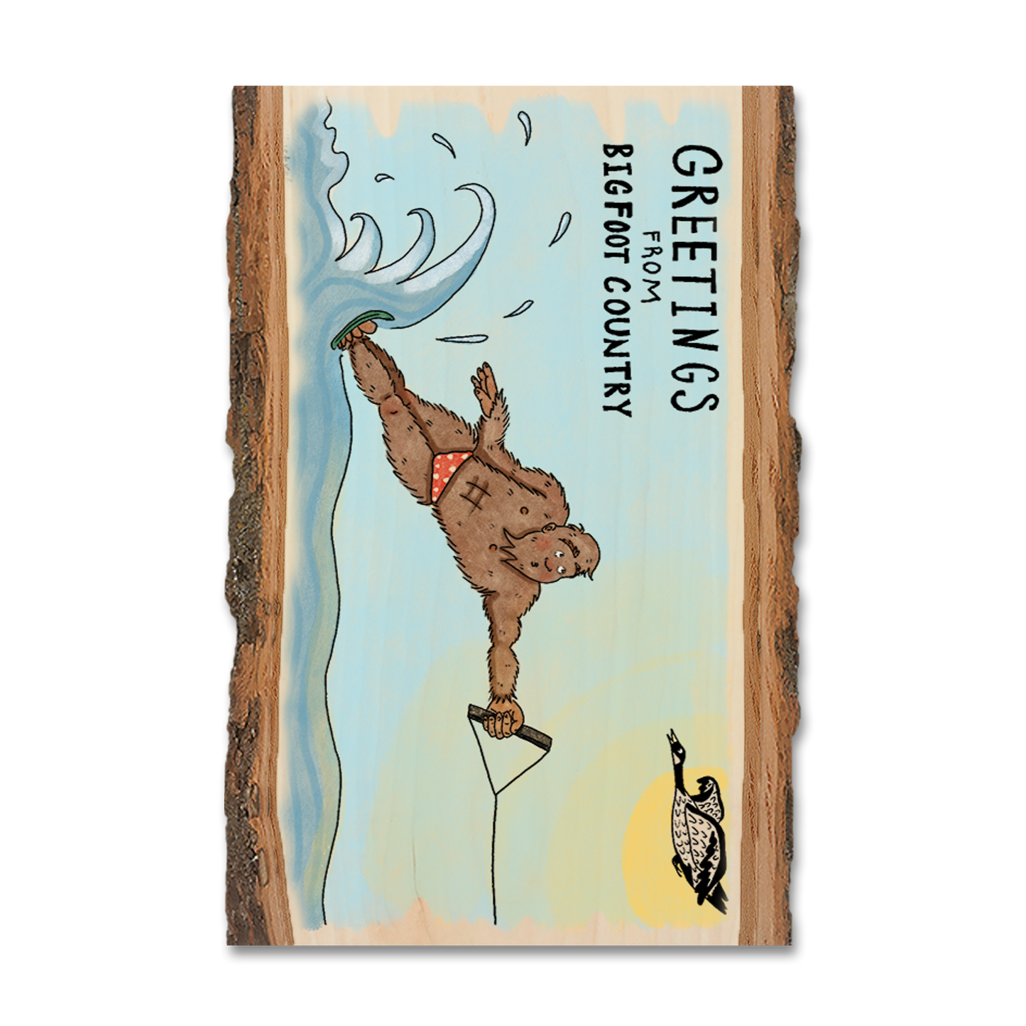 Greeting Card: Live Edge - Bigfoot Water Skier