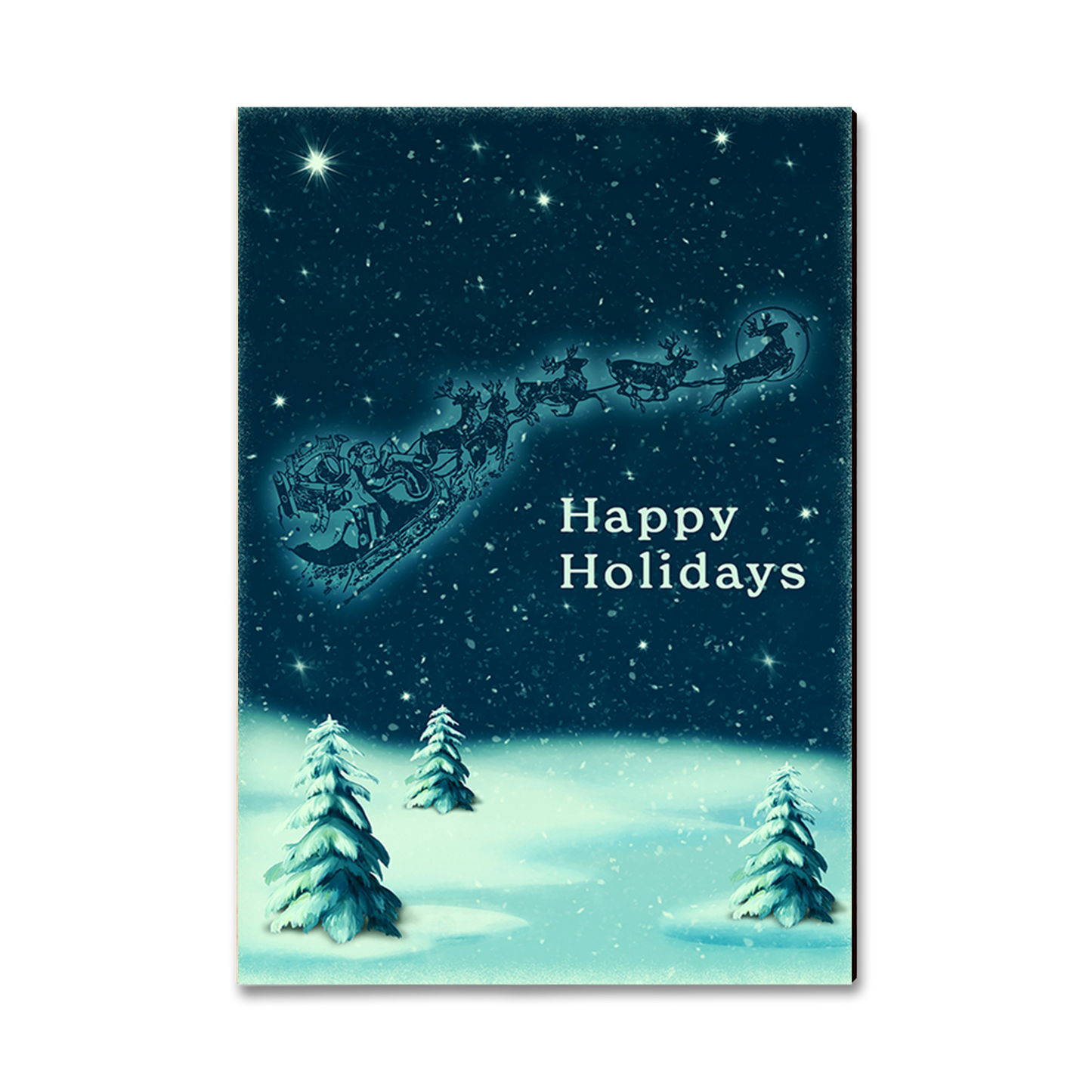 Ornament: Classic Edge - Blue Santa Sleigh