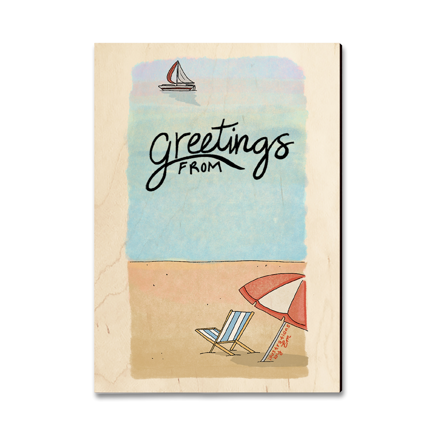 Greeting Card: Classic Edge - Beach Umbrella