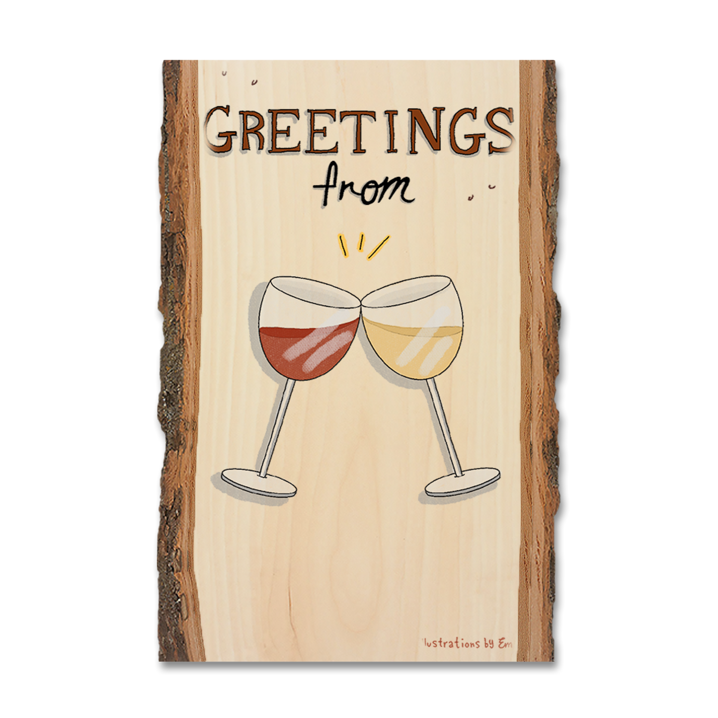 Greeting Card: Live Edge - Cheers Wine