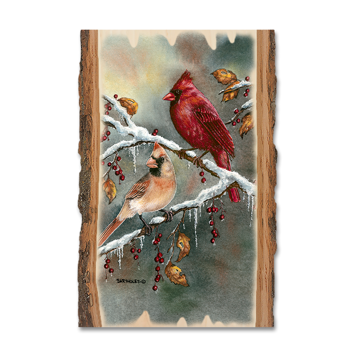 Ornament: Live Edge - Bartholet's Cardinals