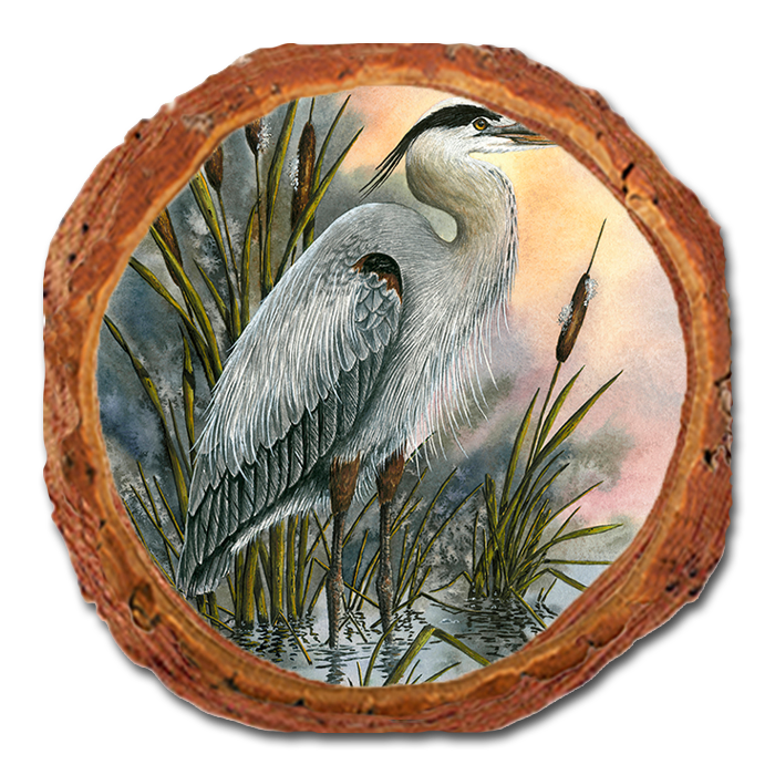 Coaster: Live Edge - Bartholet's First Light Heron
