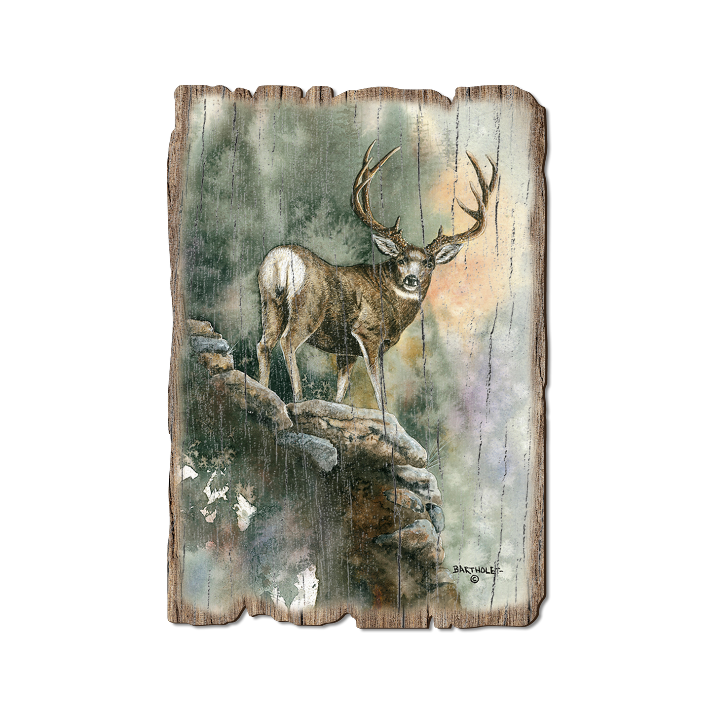 Greeting Card: Weathered Edge - Bartholet's Last Light Muley