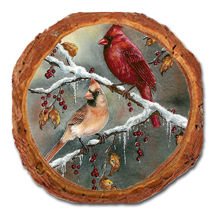Coaster: Live Edge - Bartholet's Winter Cardinals (Pack of 5)