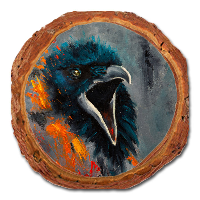 Coaster: Live Edge - Twitchell's Fire Raven