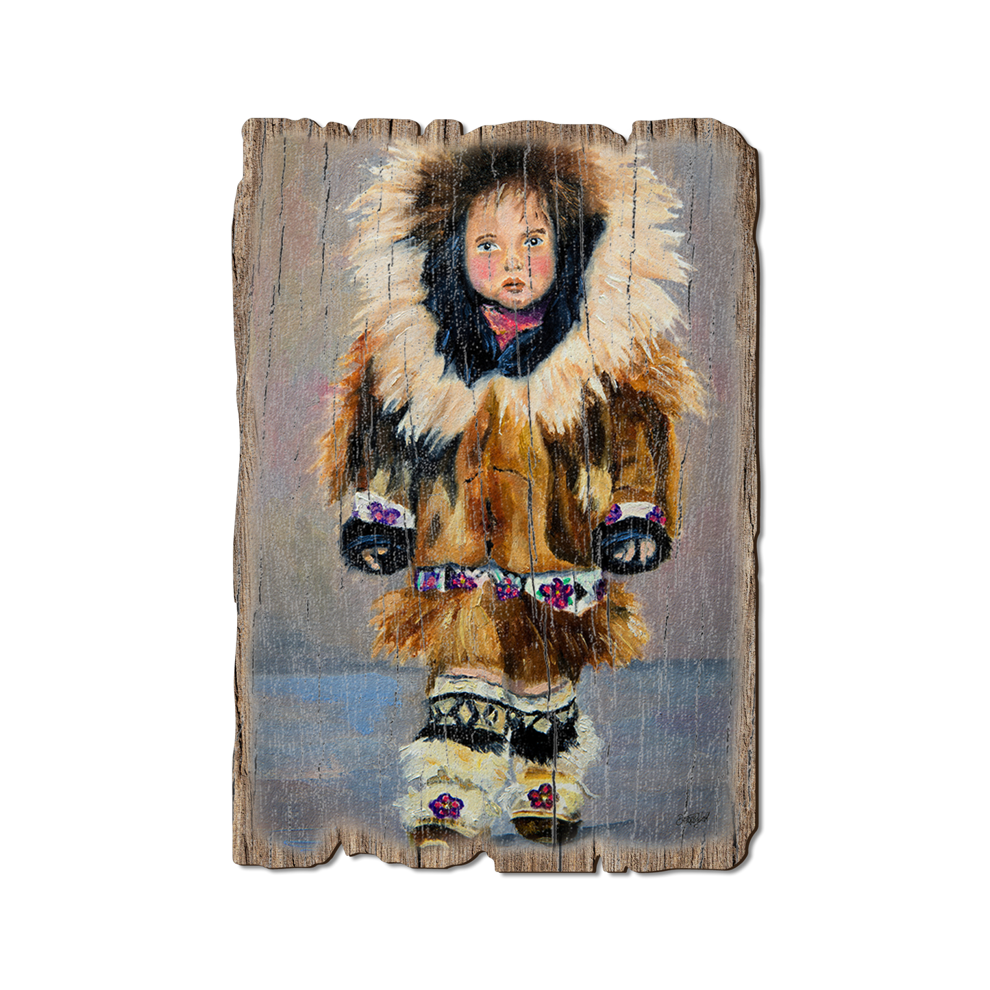 Greeting Card: Weathered Edge - Twitchell's Little Inuit Girl