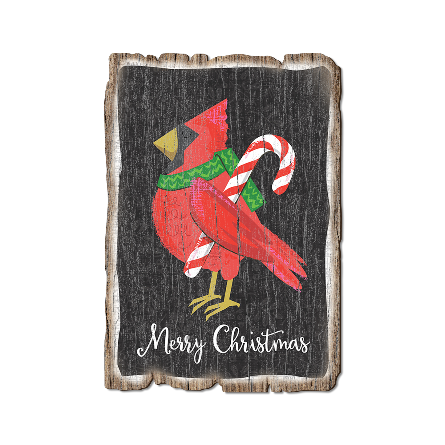 Greeting Card: Weathered Edge - Christmas Cardinal