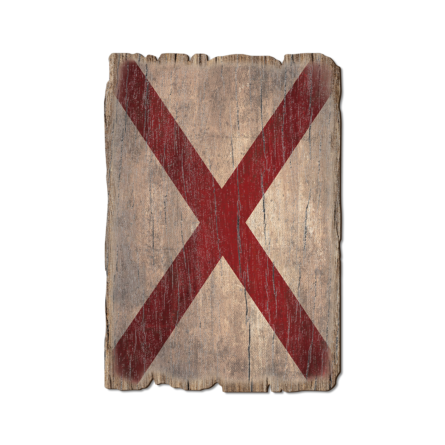 Greeting Card: Weathered Edge - Alabama State Flag
