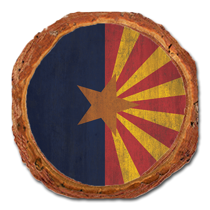 Coaster: Live Edge - Arizona State Flag (Pack of 5)