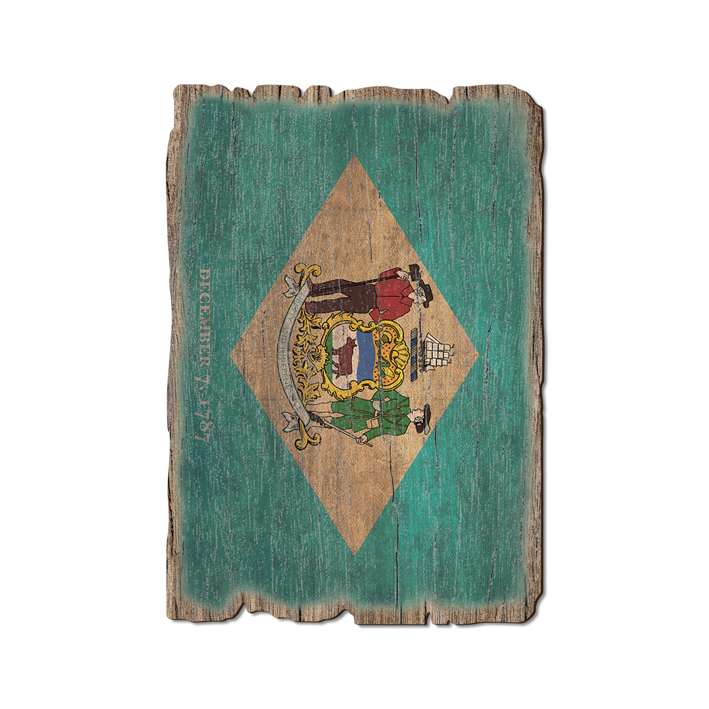 Postcard: Weathered Edge - Delaware State Flag