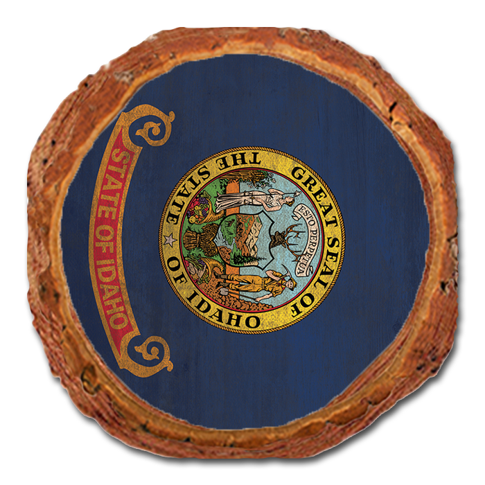 Coaster: Live Edge - Idaho State Flag