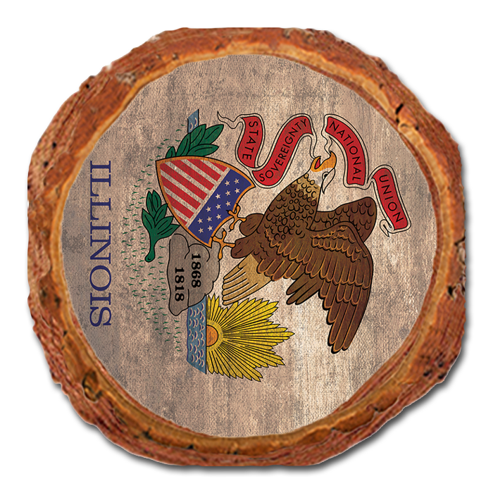 Coaster: Live Edge - Illinois State Flag