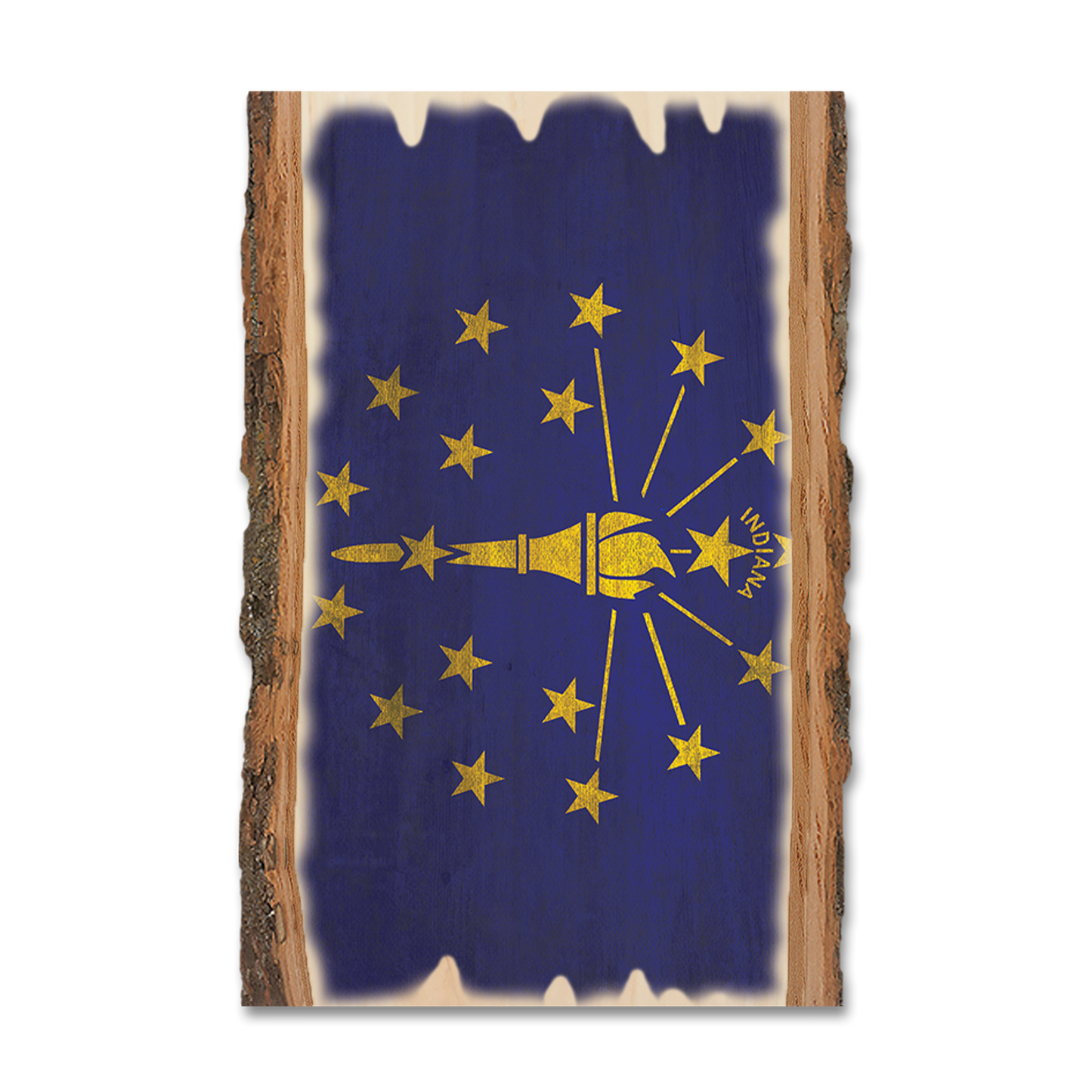 Ornament: Live Edge - Indiana State Flag