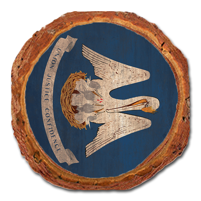 Coaster: Live Edge - Louisiana State Flag