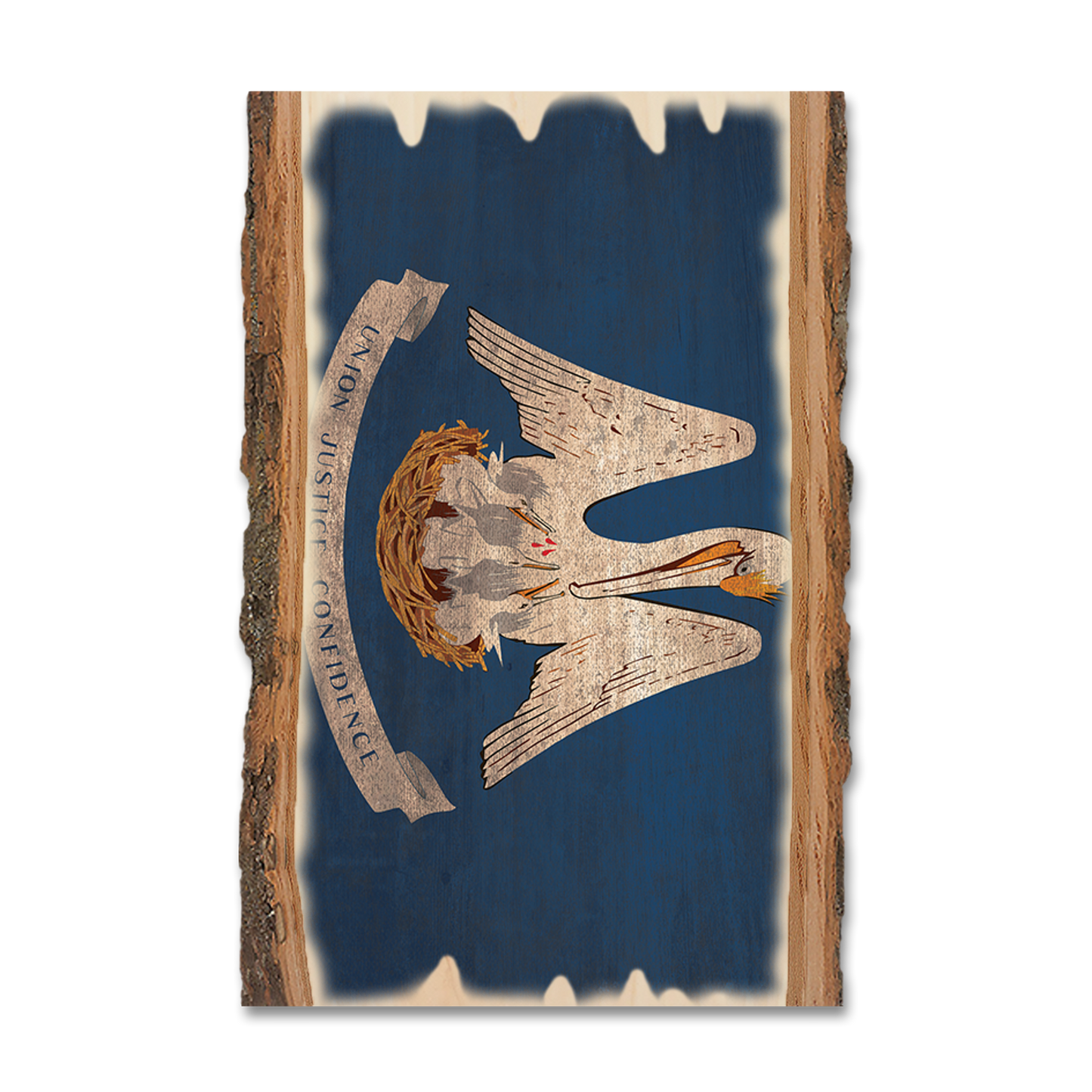 Ornament: Live Edge - Louisiana State Flag