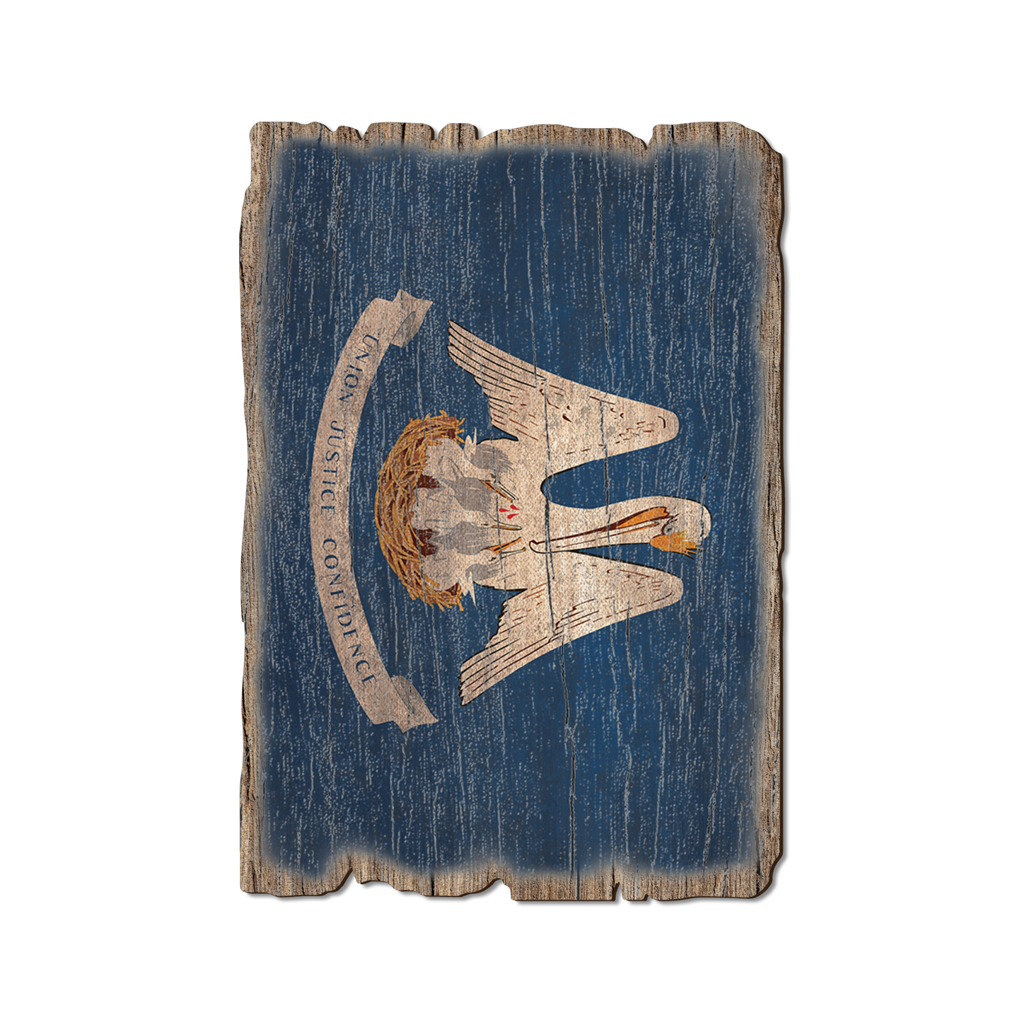 Greeting Card: Weathered Edge - Louisiana State Flag