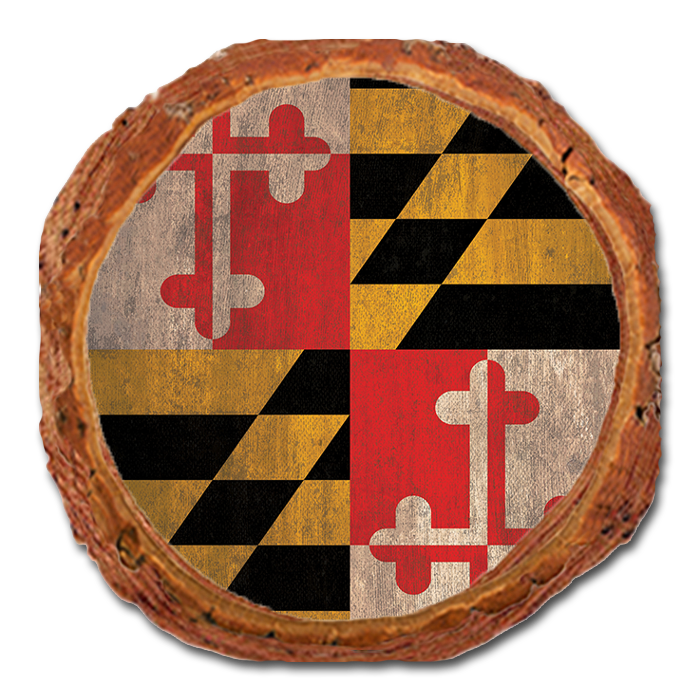 Coaster: Live Edge - Maryland State Flag