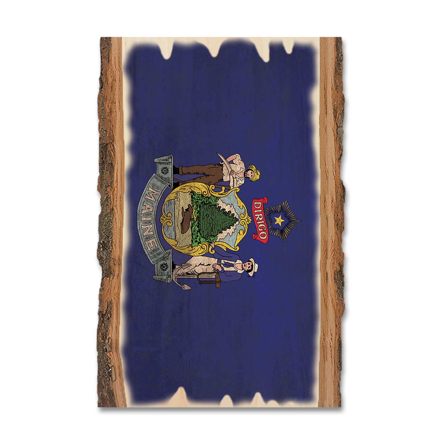Greeting Card: Live Edge - Maine State Flag