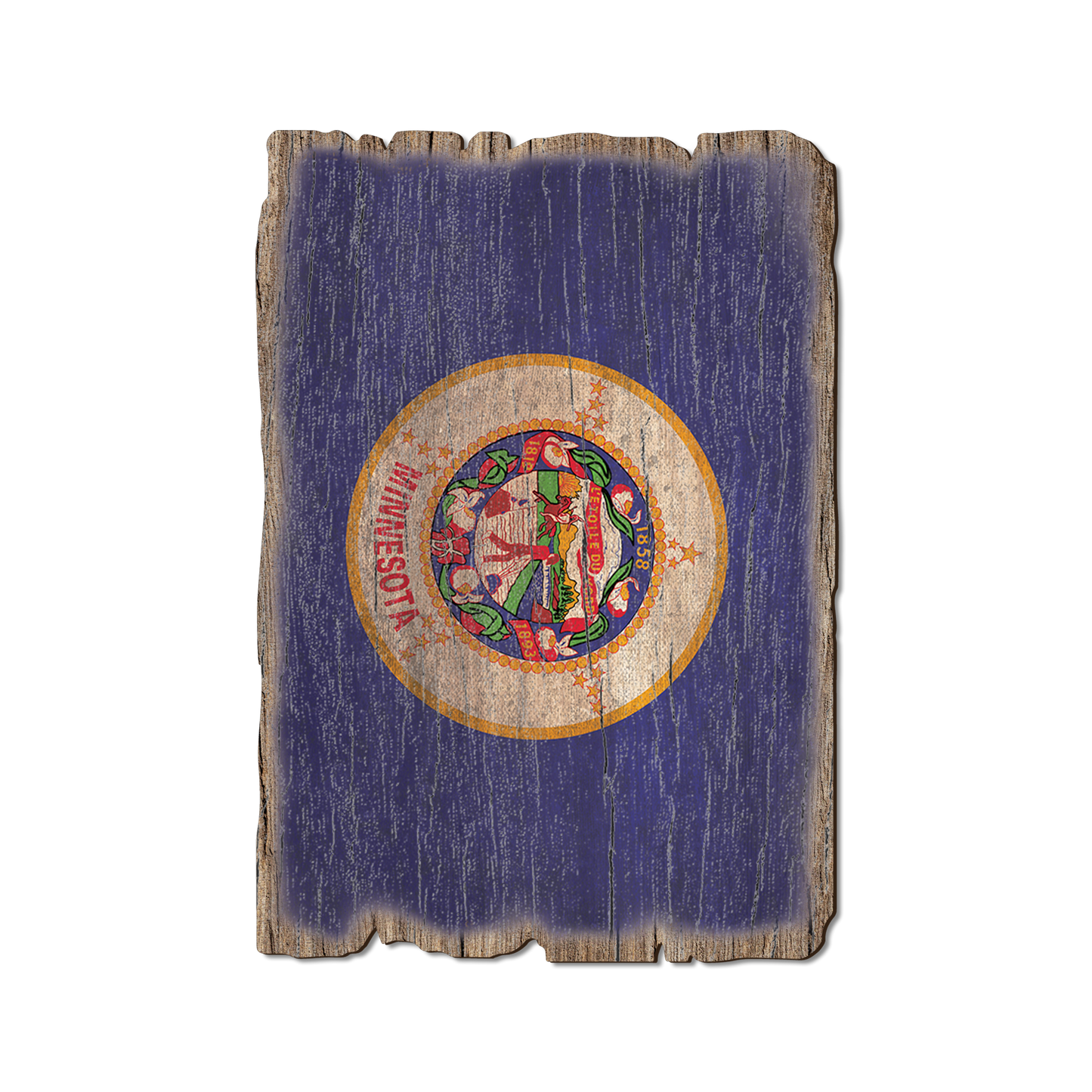 Greeting Card: Weathered Edge - Minnesota State Flag