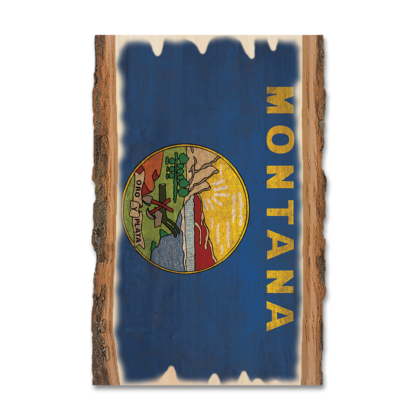 Ornament: Live Edge - Montana State Flag