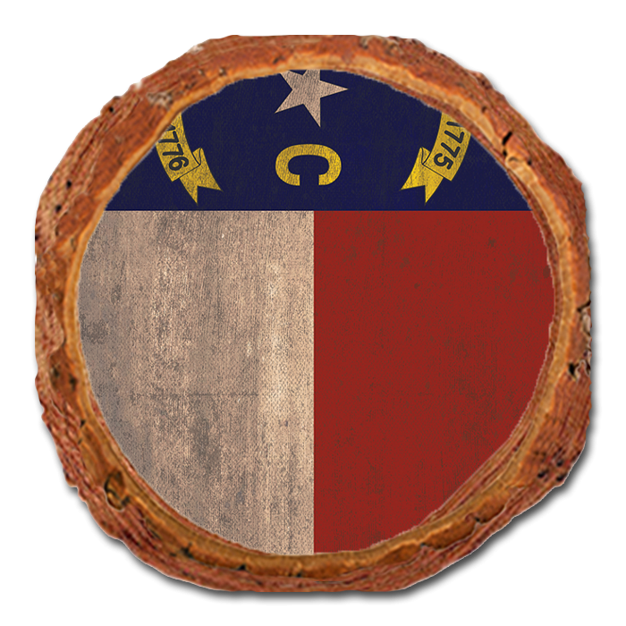 Coaster: Live Edge - North Carolina State Flag (Pack of 5)