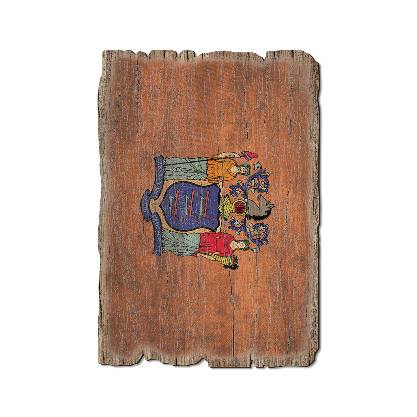 Postcard: Weathered Edge - New Jersey State Flag