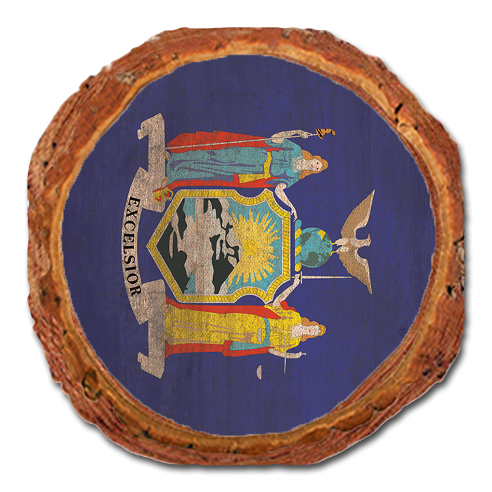 Coaster: Live Edge - New York State Flag (Pack of 5)