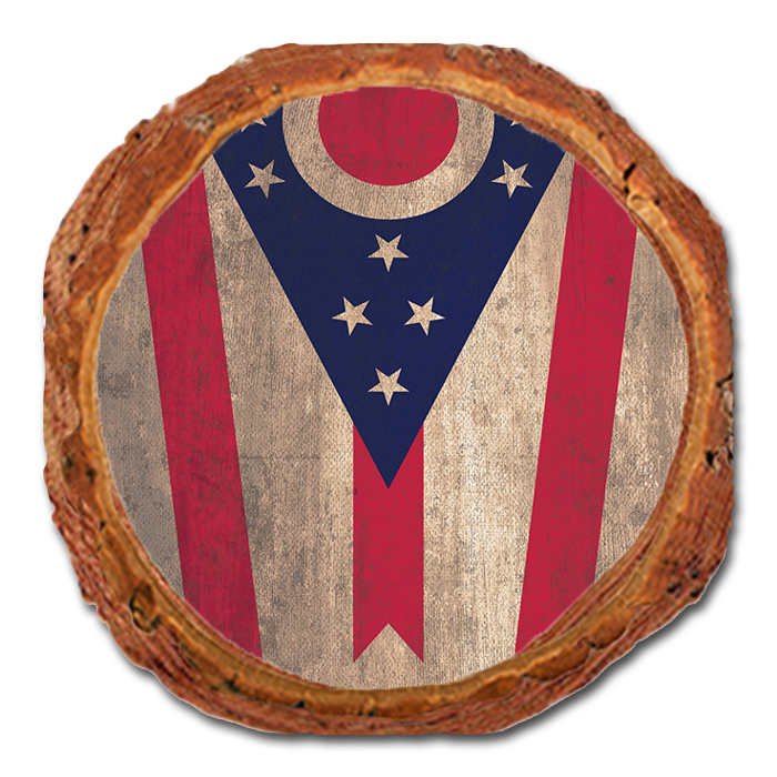 Coaster: Live Edge - Ohio State Flag