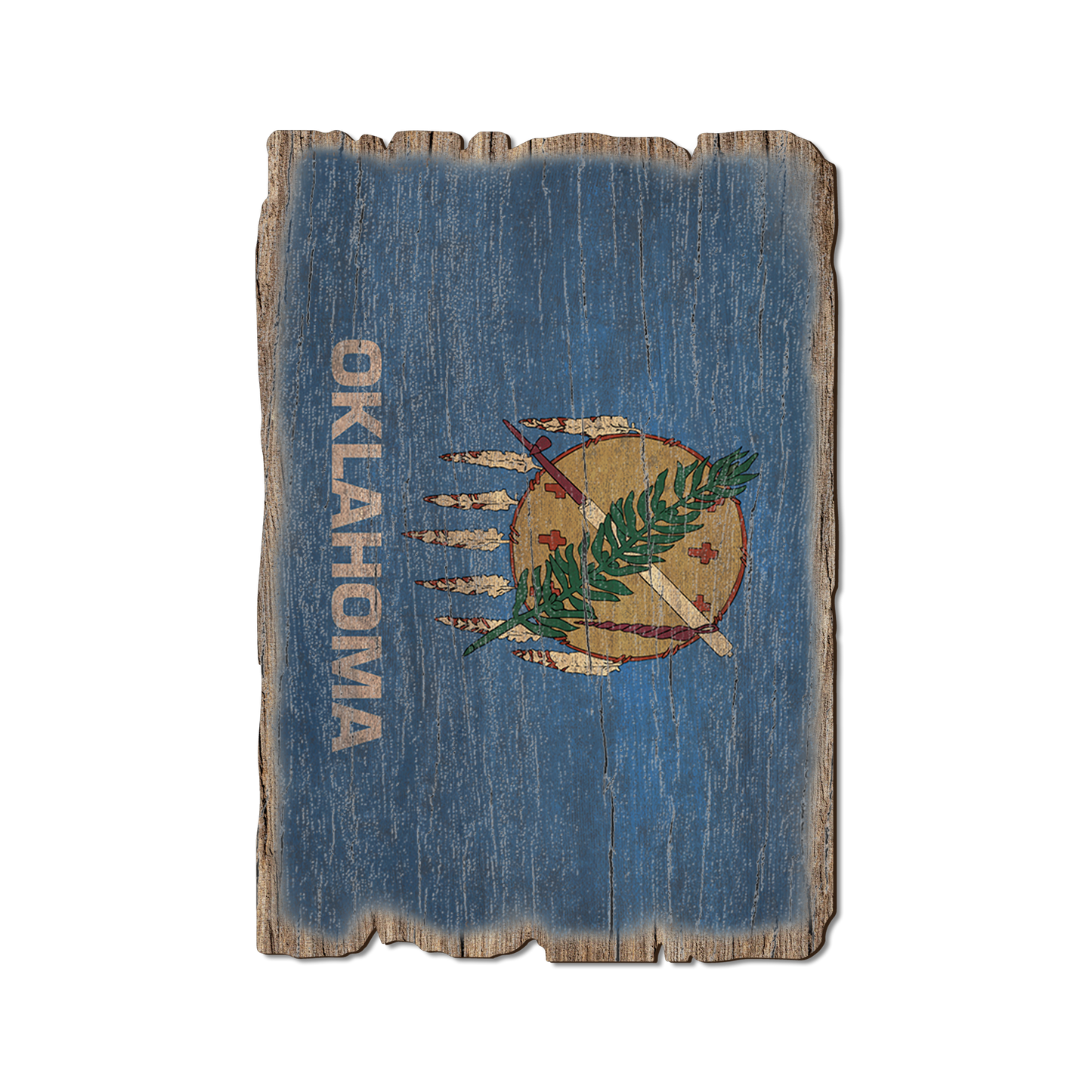 Greeting Card: Weathered Edge - Oklahoma State Flag