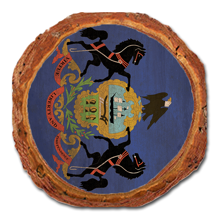 Coaster: Live Edge - Pennsylvania State Flag (Pack of 5)