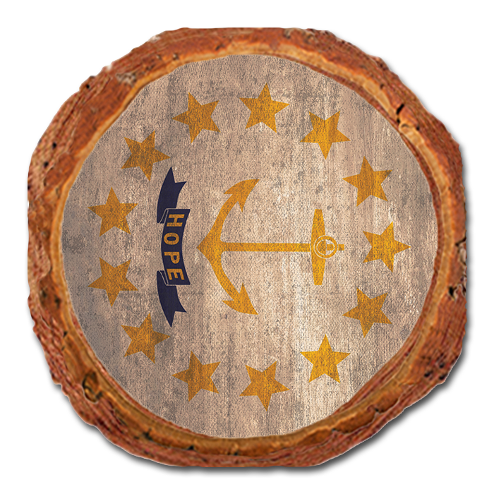 Coaster: Live Edge - Rhode Island State Flag