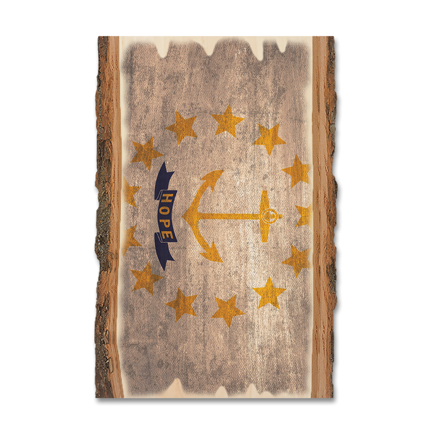 Greeting Card: Live Edge - Rhode Island State Flag