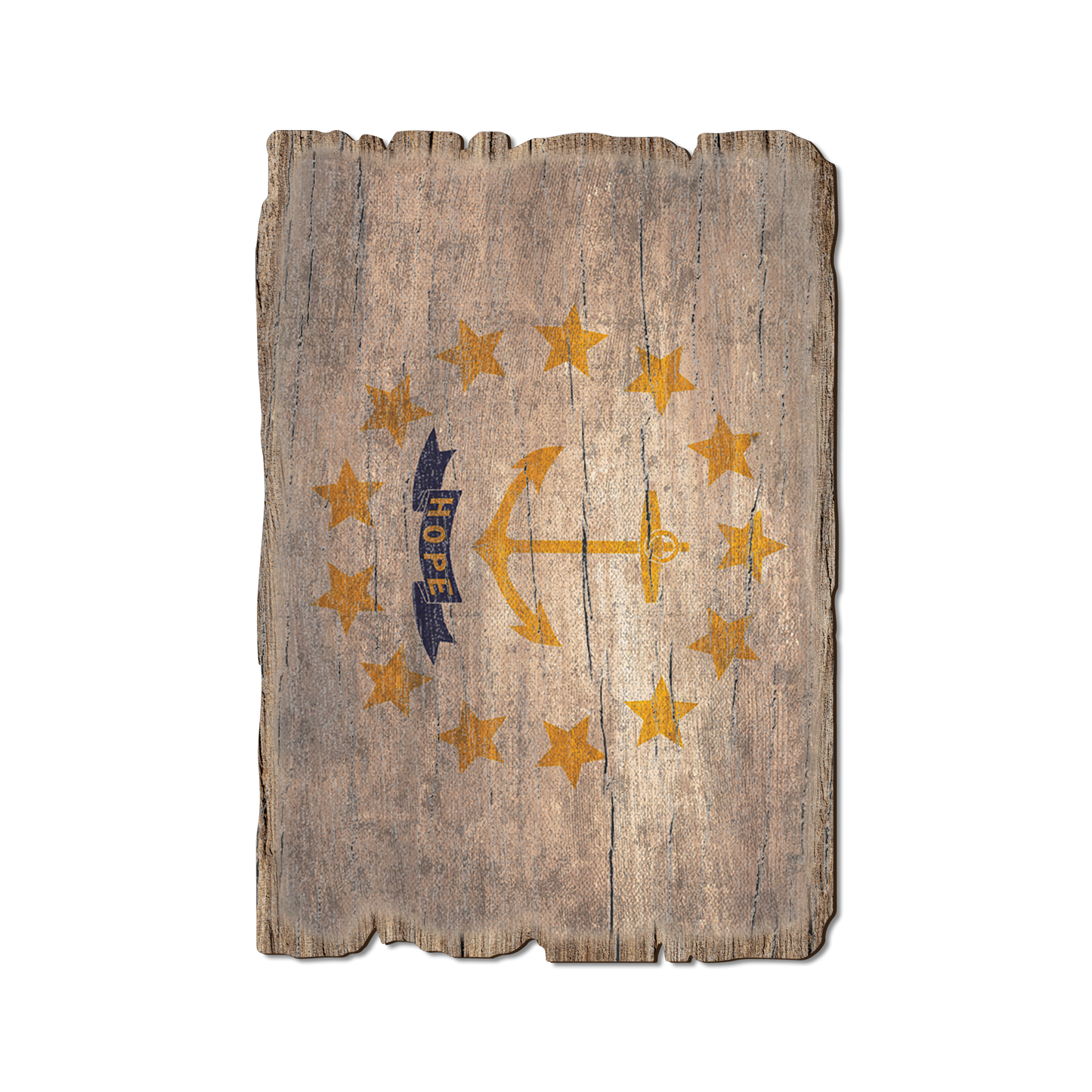 Greeting Card: Weathered Edge - Rhode Island State Flag