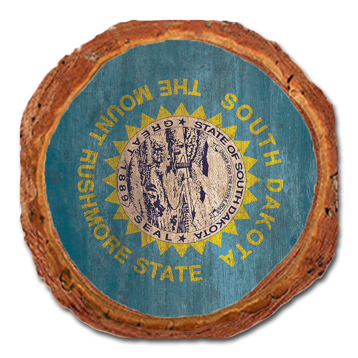 Coaster: Live Edge - South Dakota State Flag