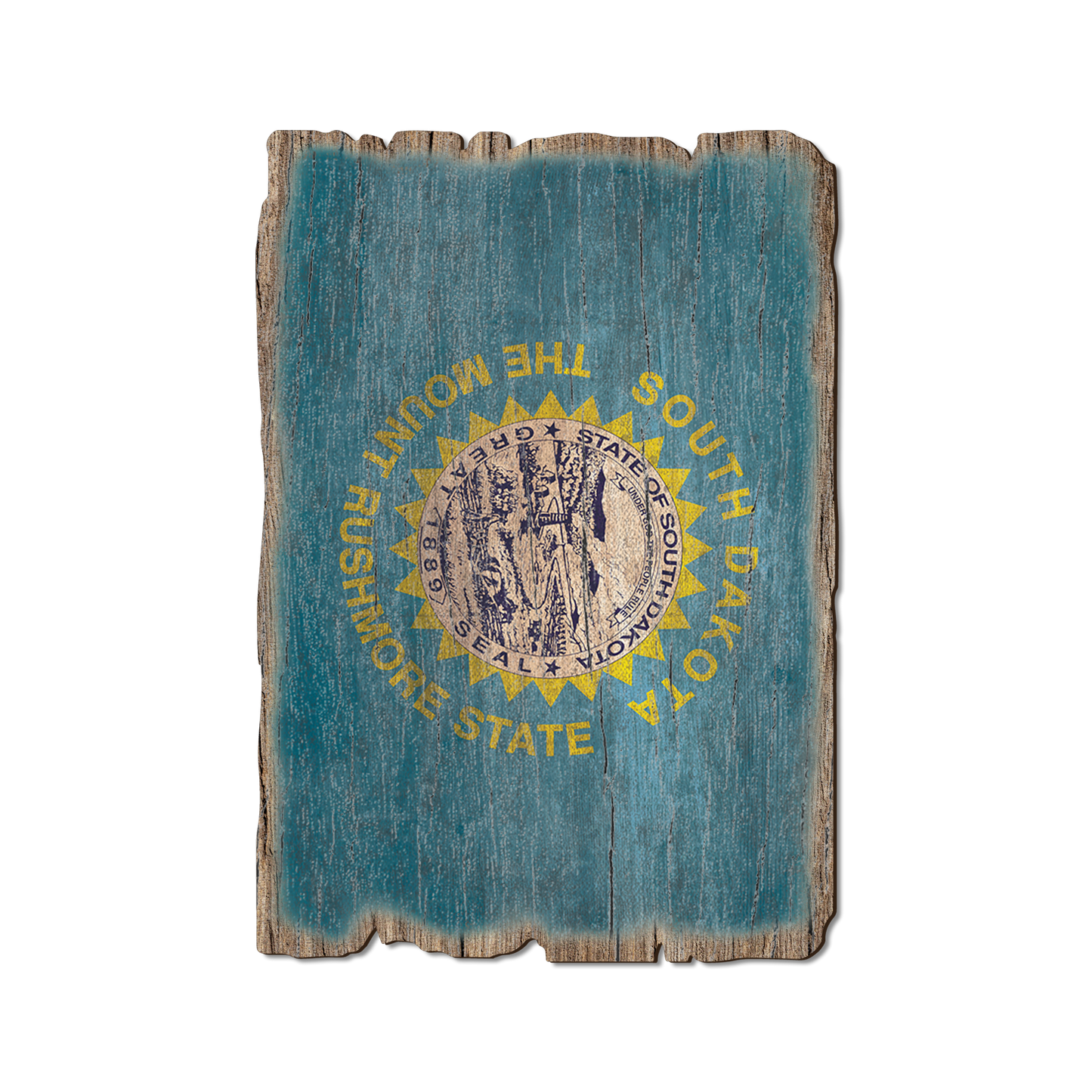 Greeting Card: Weathered Edge - South Dakota State Flag