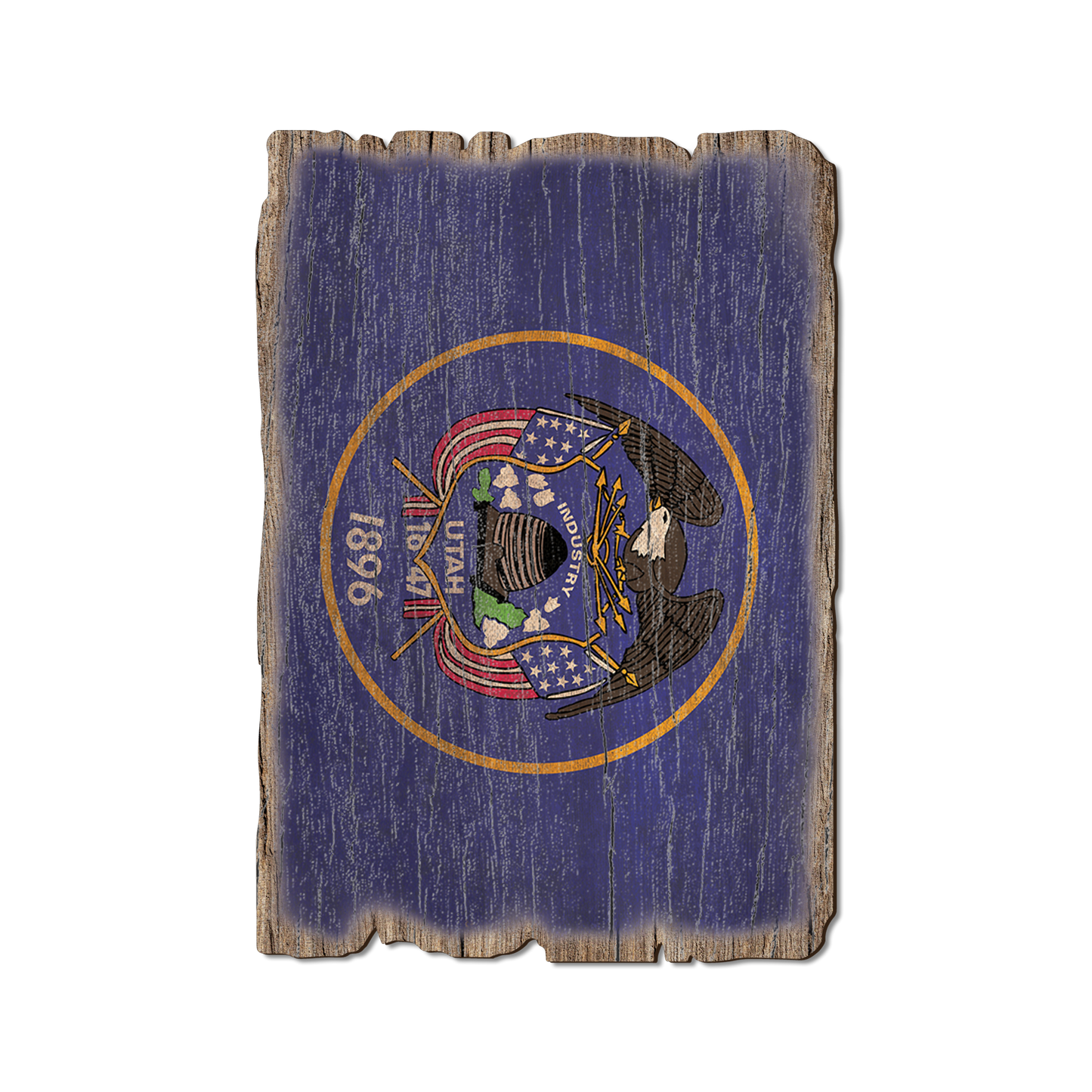 Greeting Card: Weathered Edge - Utah State Flag