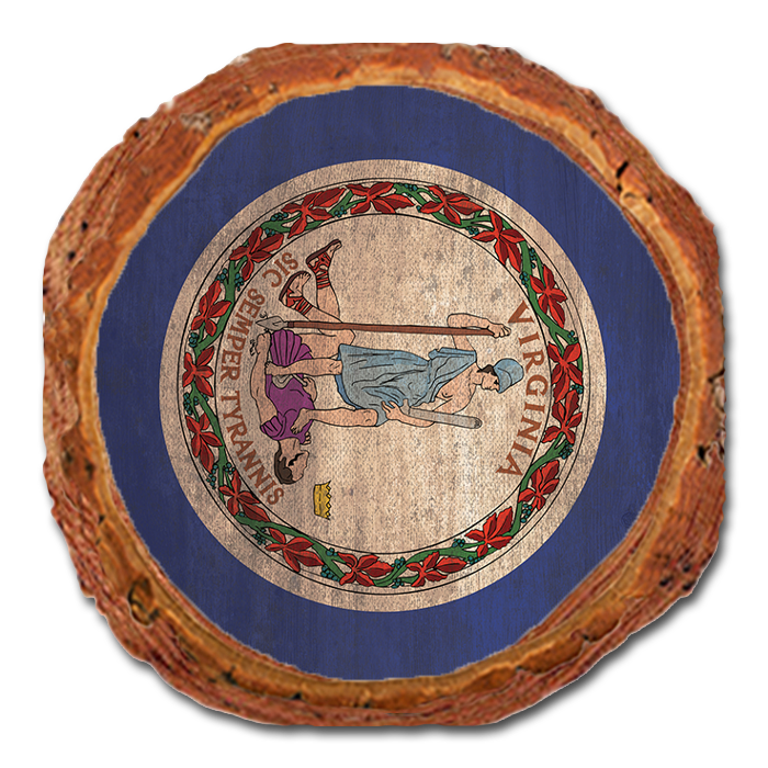 Coaster: Live Edge - Virginia State Flag