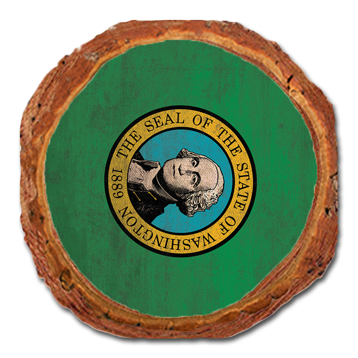 Coaster: Live Edge - Washington State Flag