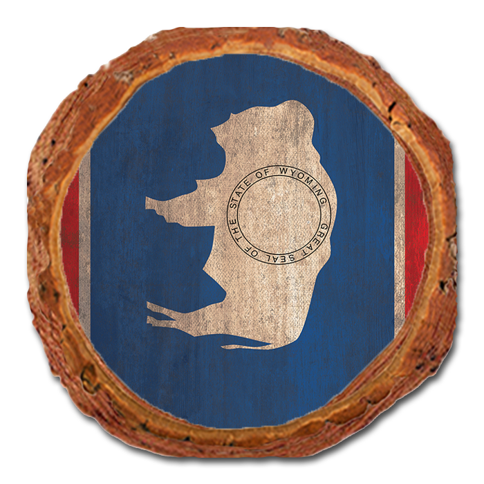 Coaster: Live Edge - Wyoming State Flag
