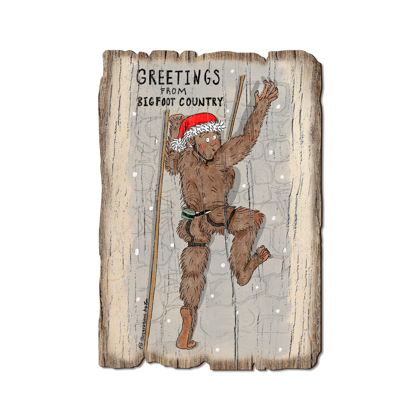 Greeting Card: Weathered Edge - Holiday Bigfoot Climber (Pack of 5)