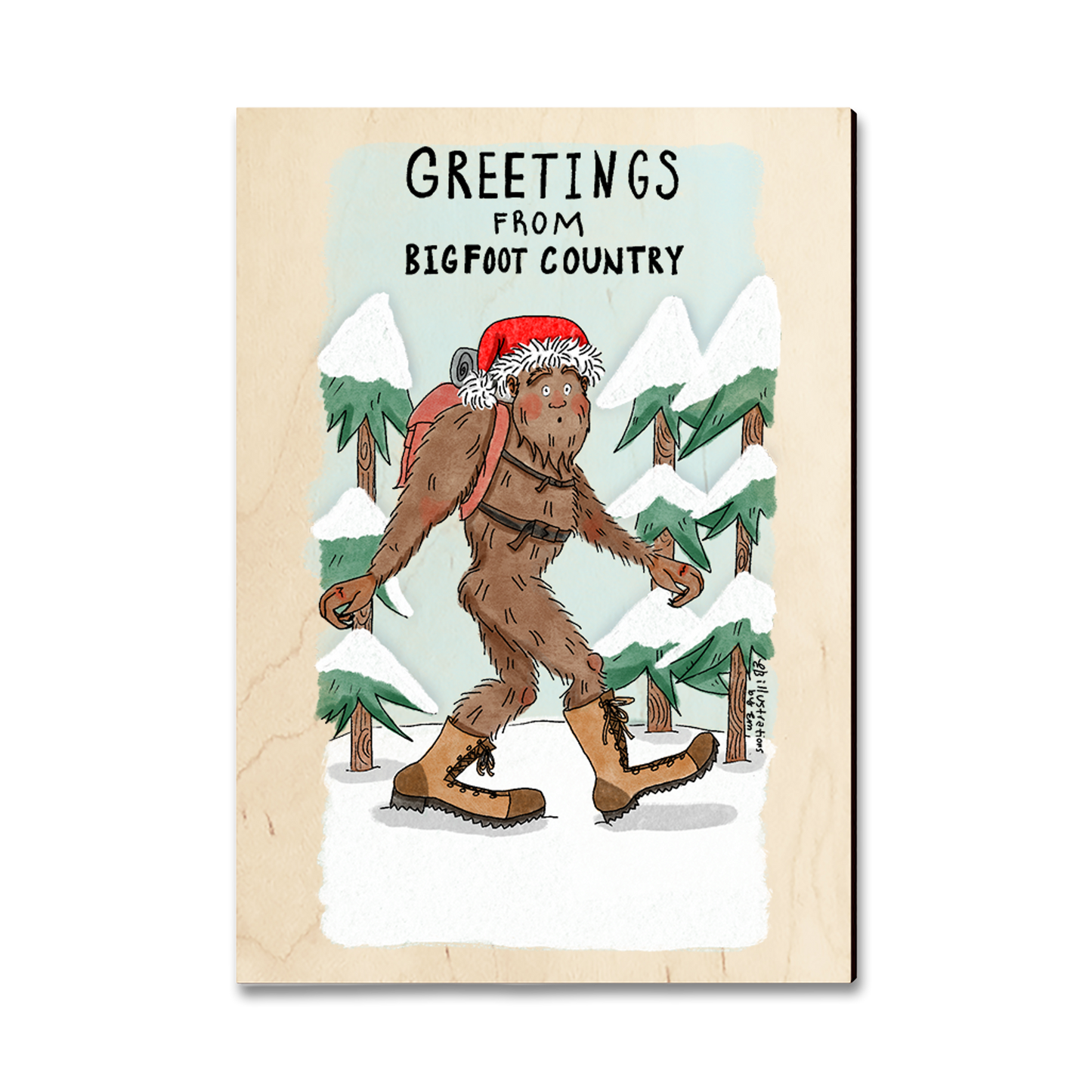 Postcard: Classic Edge - Holiday Bigfoot Hiker