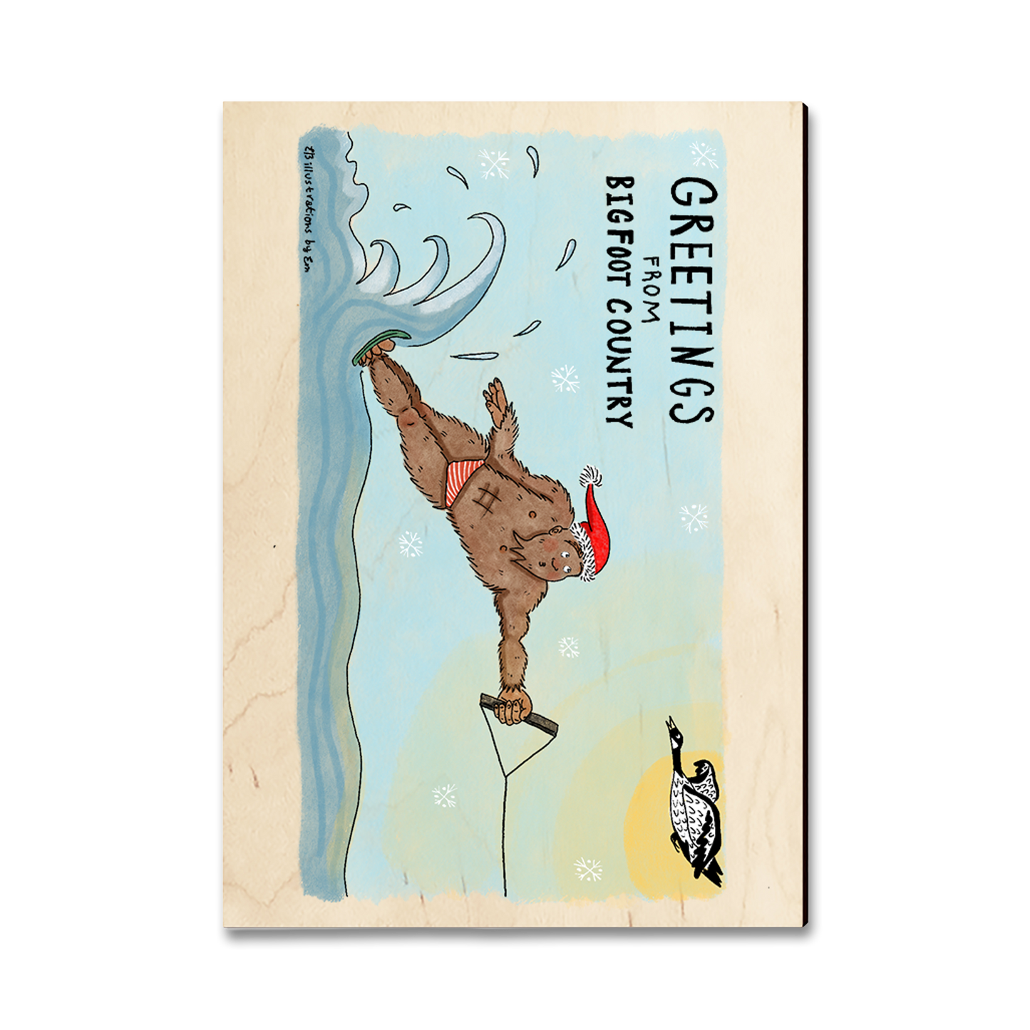 Ornament: Classic Edge - Holiday Bigfoot Water Skier