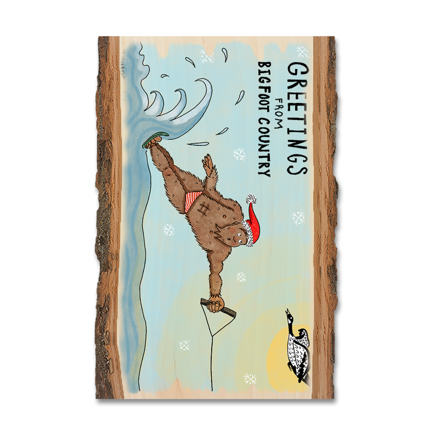 Magnet: Live Edge - Holiday Bigfoot Water Skier