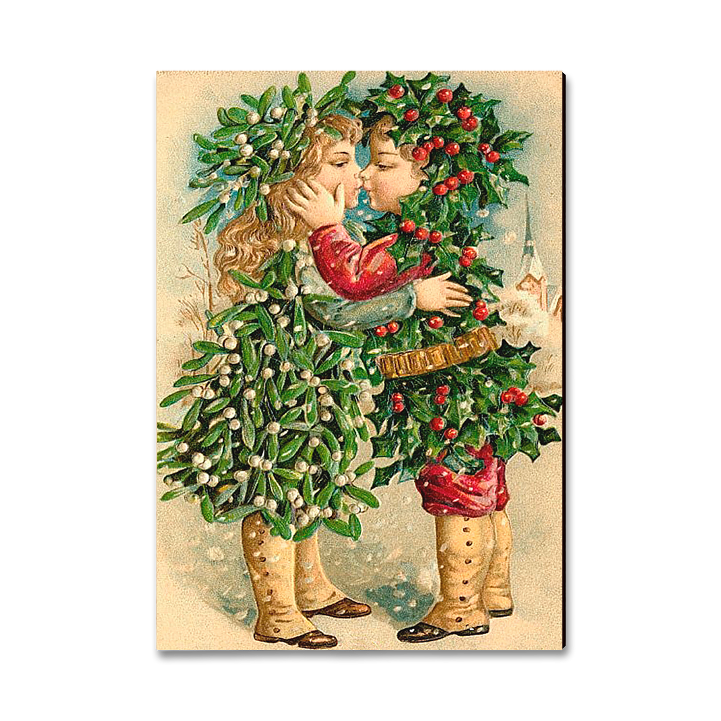 Greeting Card: Classic Edge - Kissing Kids
